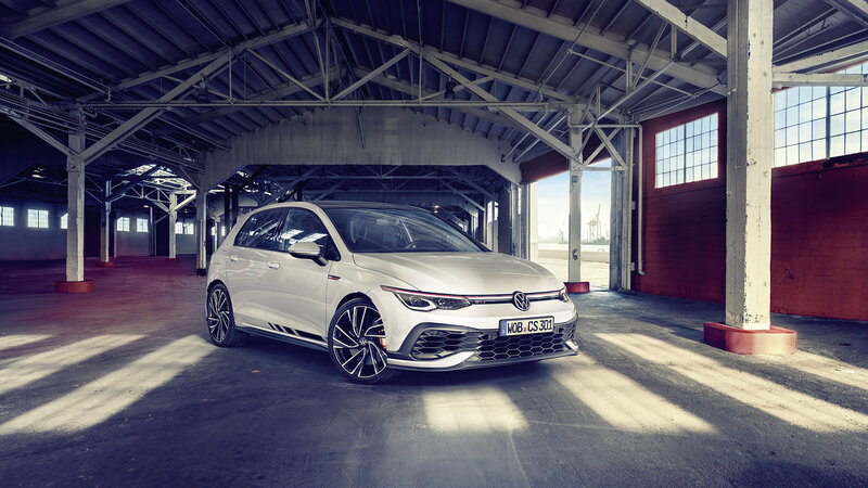 White Volkswagen Golf — Dramatic, Afternoon