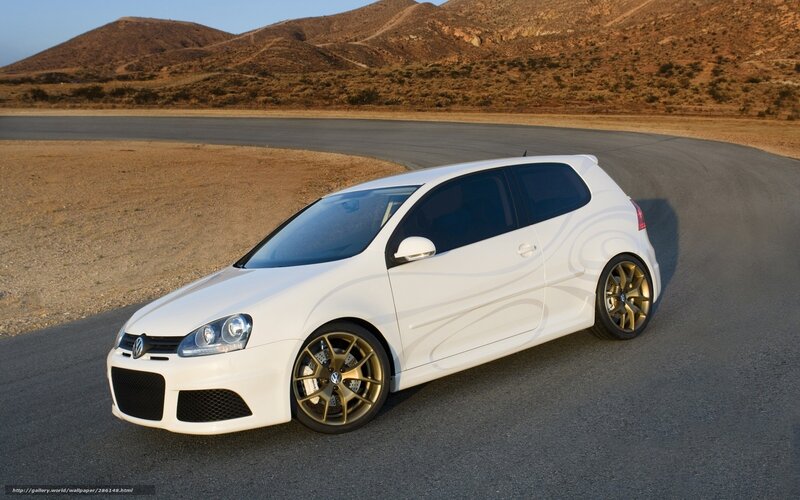 White Volkswagen Golf — Dramatic, Sunset, Photograph