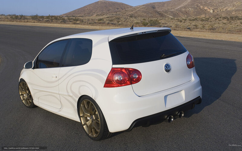 White Volkswagen Golf — Dramatic