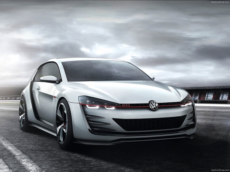 White Volkswagen Golf Gti — Dramatic, 3d Render