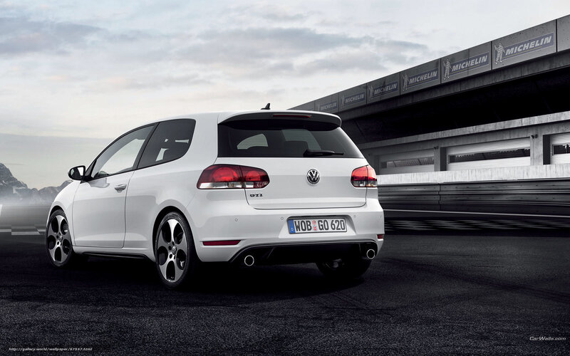 White Volkswagen Golf Gti — Dramatic, Photograph, Race Track