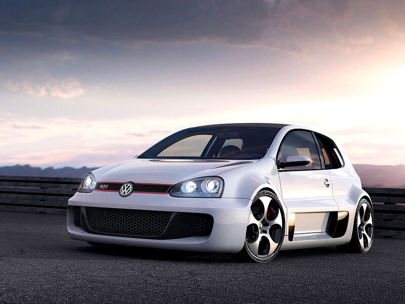 White Volkswagen Golf Gti — Dramatic