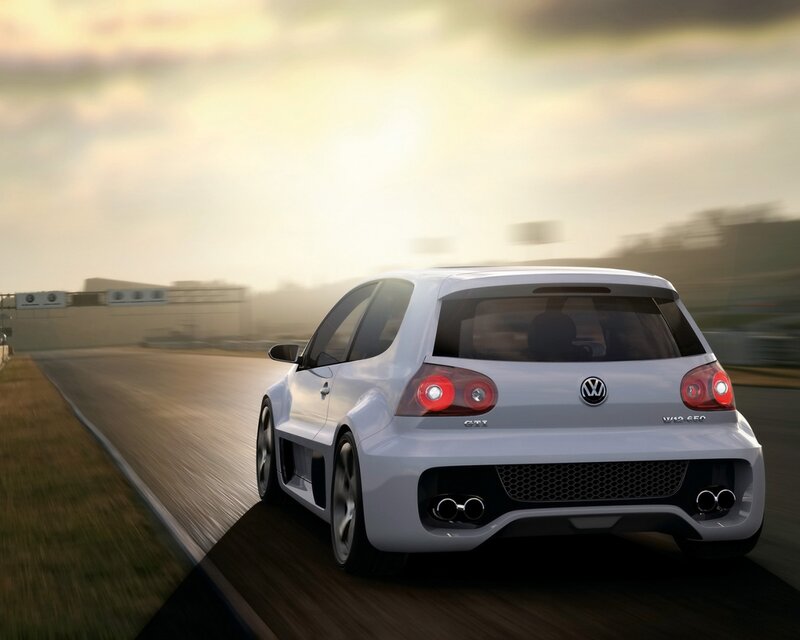 White Volkswagen Golf Gti — Dynamic, Sunset