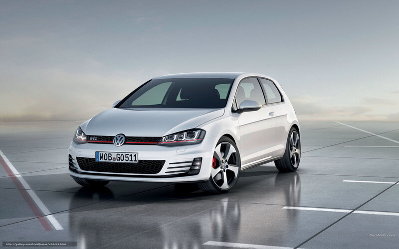 White Volkswagen Golf Gti — Neutral, Photograph
