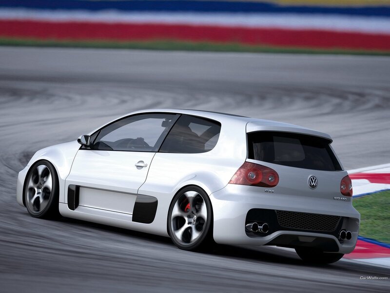 white volkswagen golf gti on racetrack
