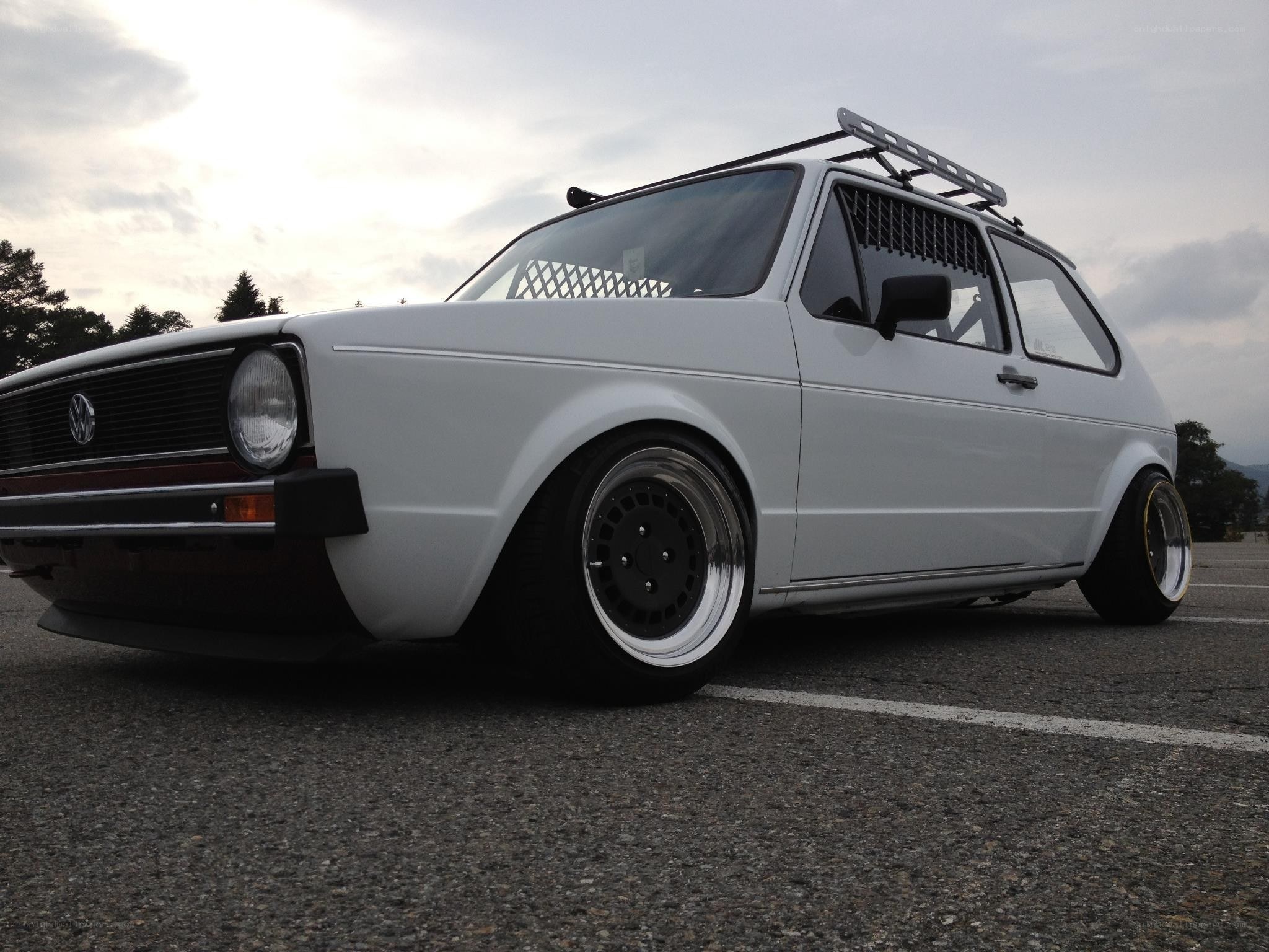 white volkswagen golf mk1
