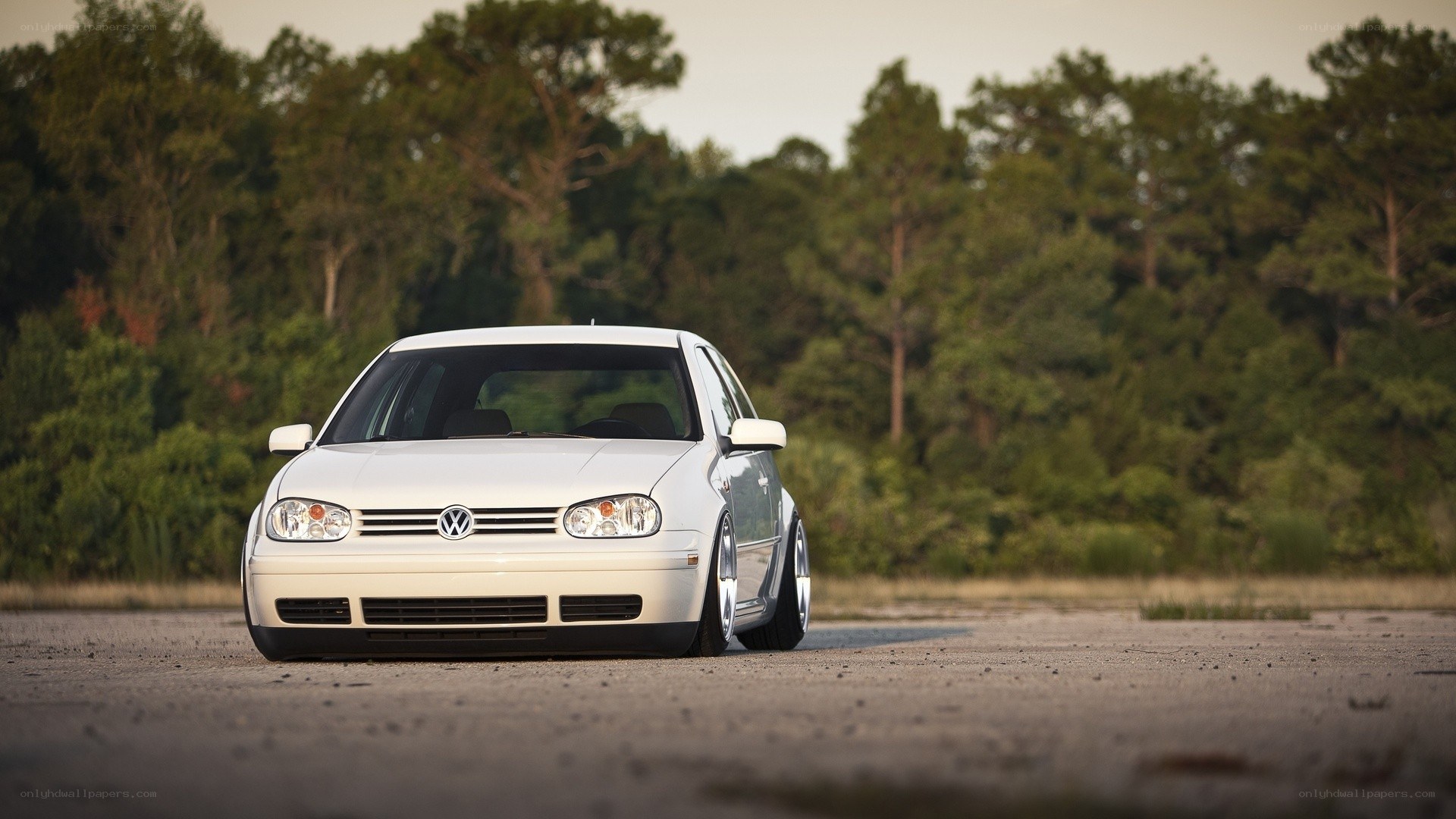 white volkswagen golf mk4