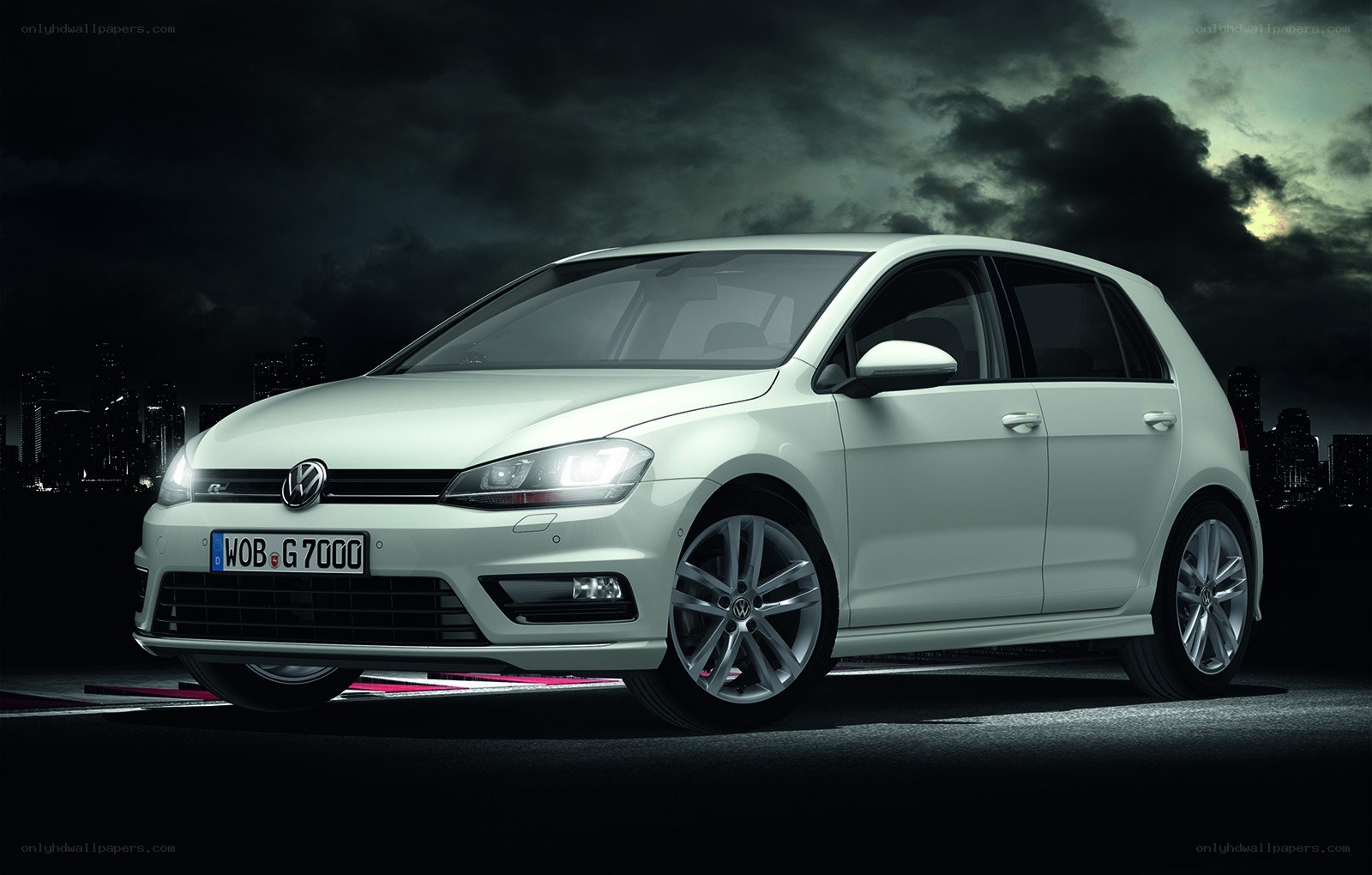 White Volkswagen Golf R
