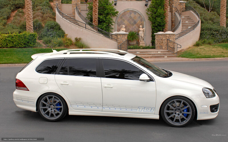 white volkswagen golf tdi station wagon