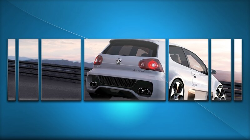 White Volkswagen Gti — Blue