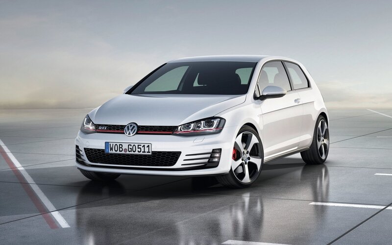White Volkswagen GTI car