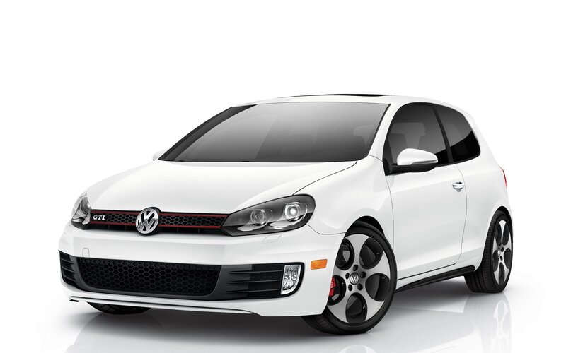 white volkswagen gti car