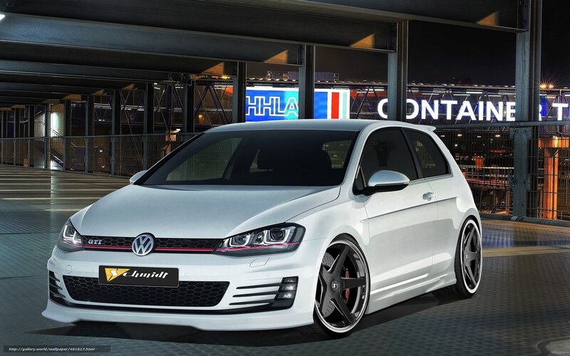 White Volkswagen GTI car