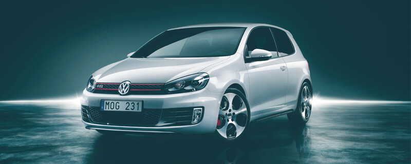 White Volkswagen GTI car
