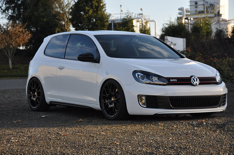 white volkswagen gti car