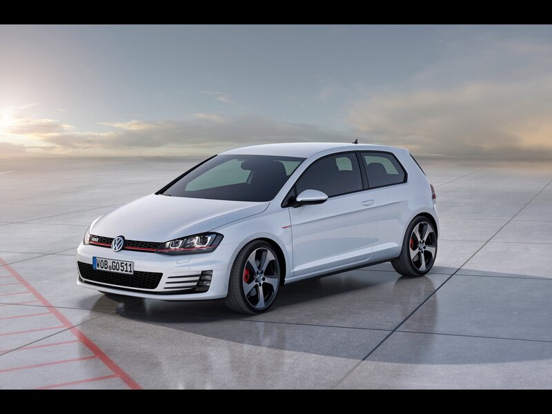 White Volkswagen GTI car