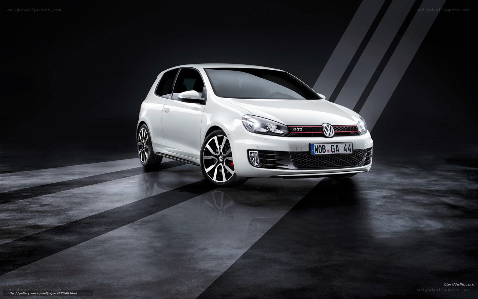 White Volkswagen GTI car