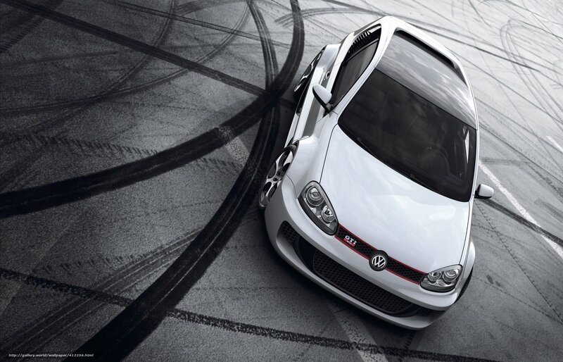 White Volkswagen Gti — Dynamic, Photograph, Car
