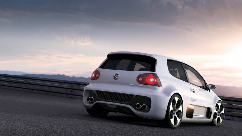 White Volkswagen GTI on a racetrack