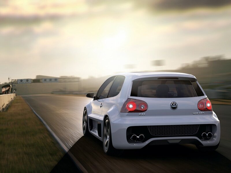 White Volkswagen GTI on a racetrack