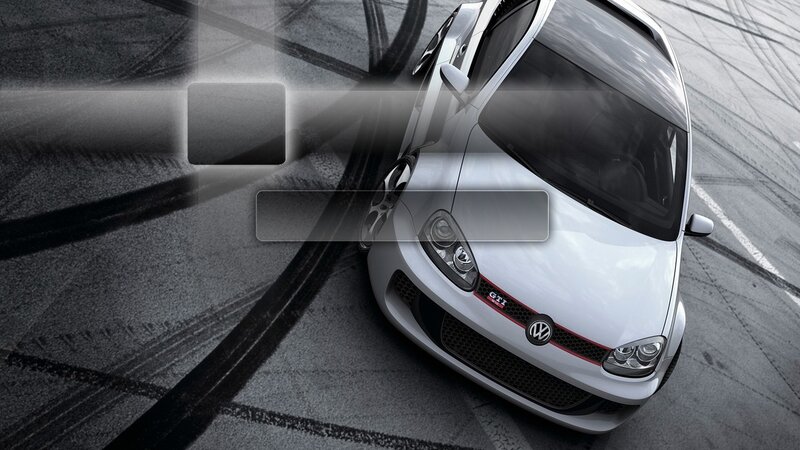 White Volkswagen GTI on racetrack