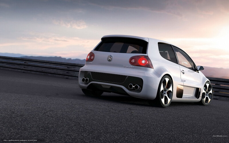 White Volkswagen GTI on track