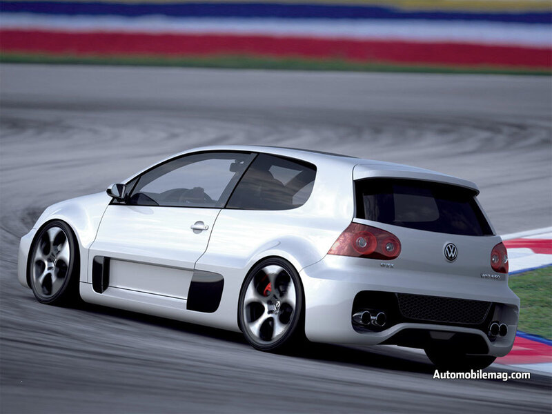 White Volkswagen Hatchback — Dynamic
