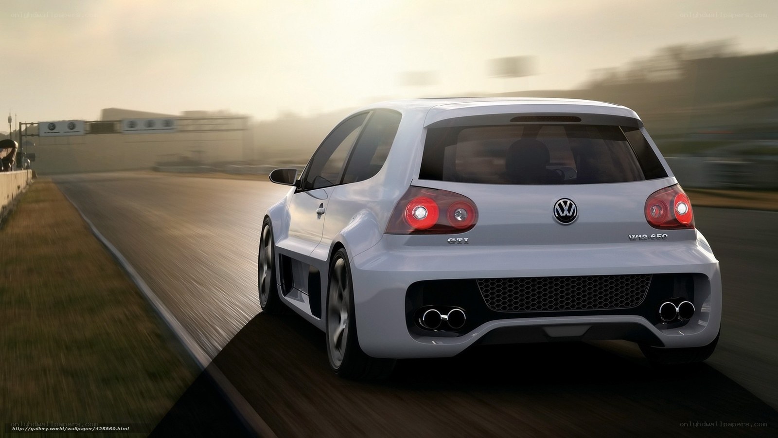 white volkswagen on racetrack