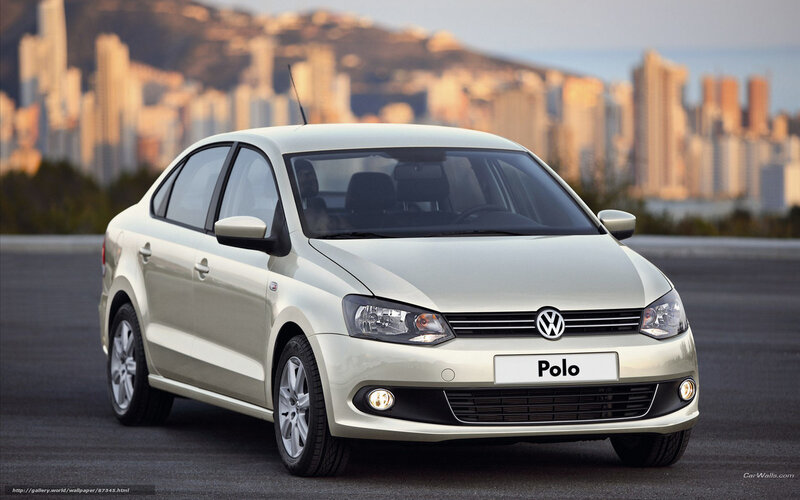 White Volkswagen Polo sedan