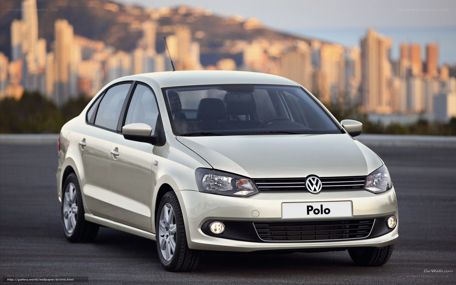 White Volkswagen Polo sedan