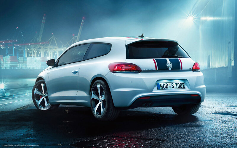 White Volkswagen Scirocco — Dramatic, Night, Photograph