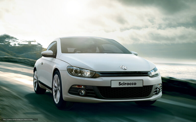 White Volkswagen Scirocco — Dynamic, Afternoon
