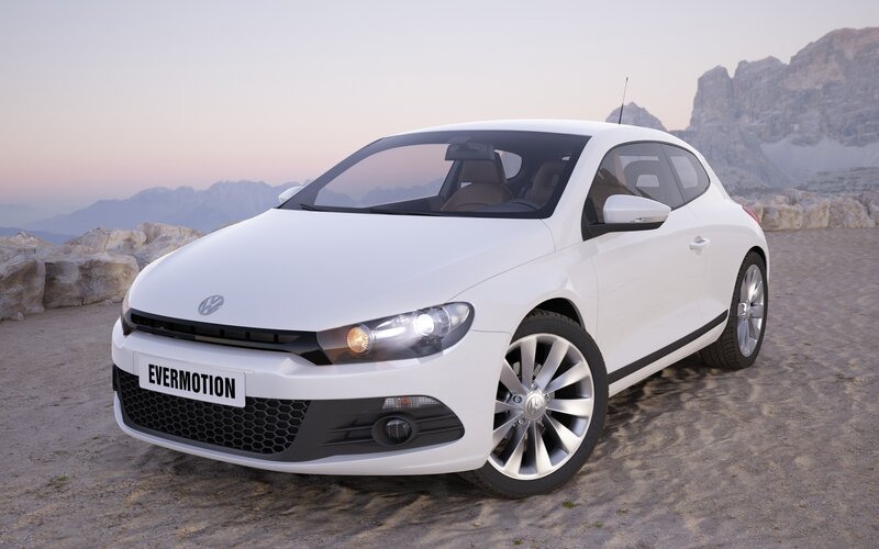White Volkswagen Scirocco — Serene, Sunset
