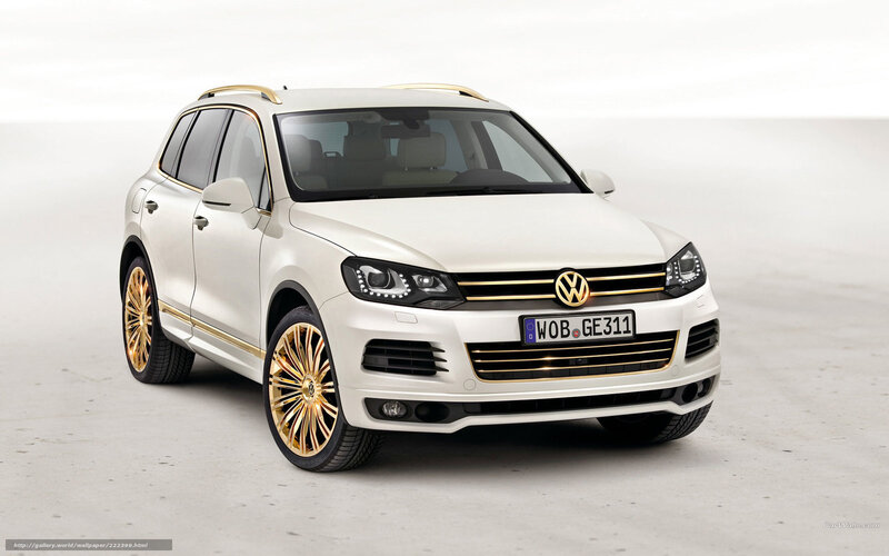 White Volkswagen Suv — Neutral, Photograph, Gold Rims