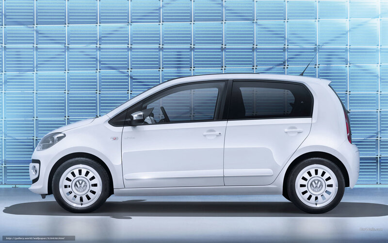 White Volkswagen Up Car — Neutral, Photograph