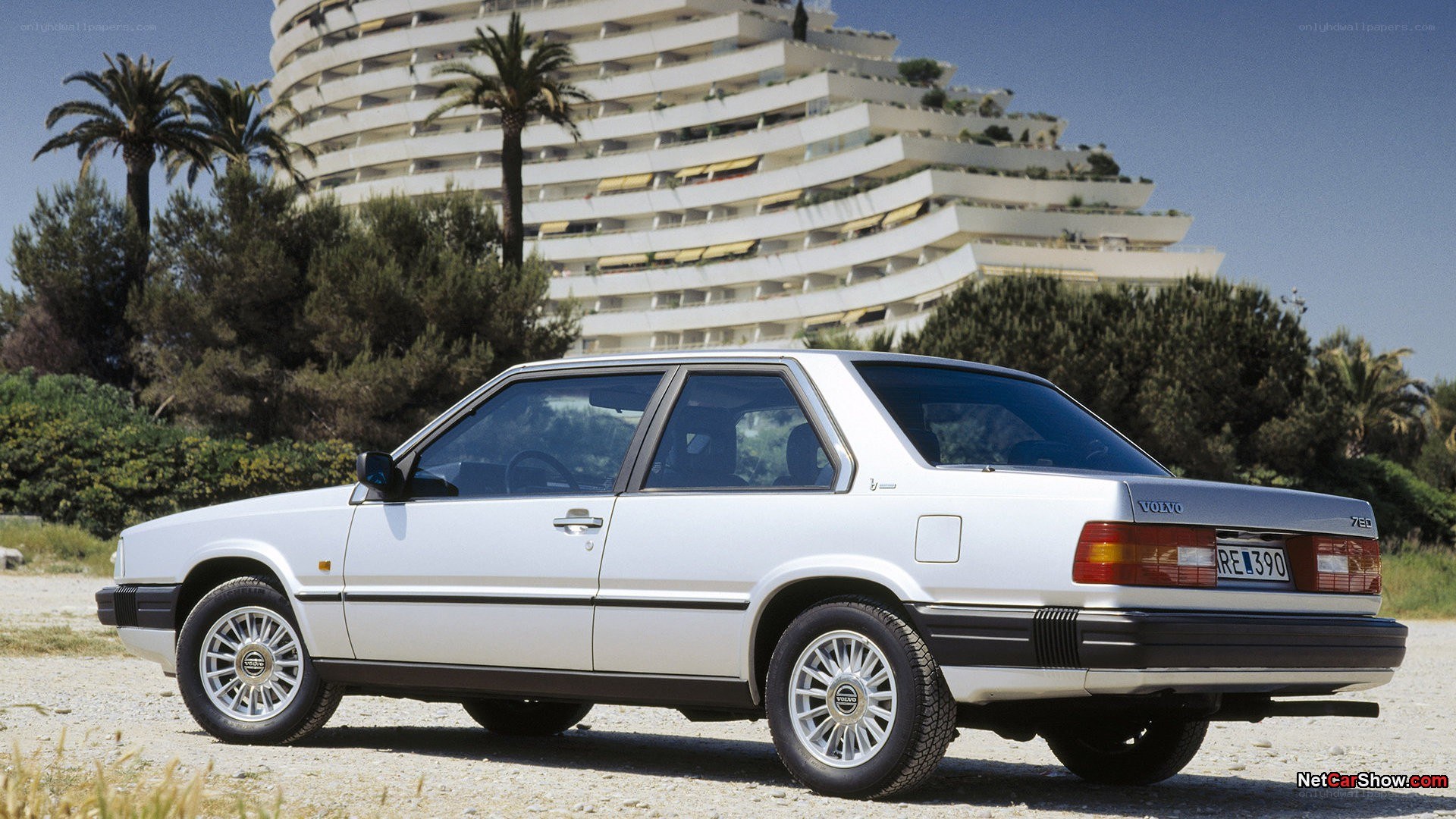White Volvo 740 sedan