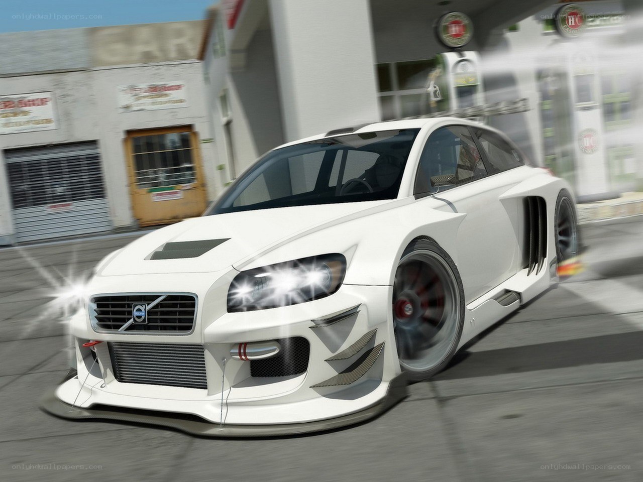 white volvo race car