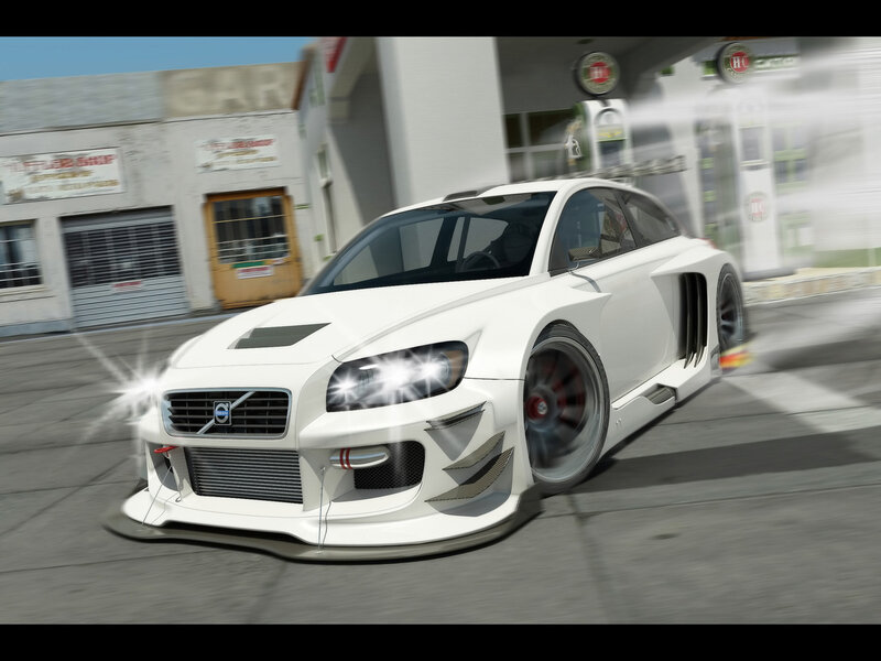 white volvo race car