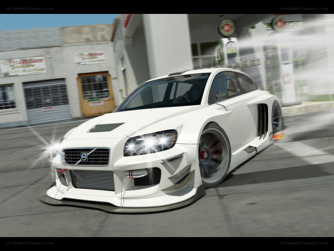 white volvo race car