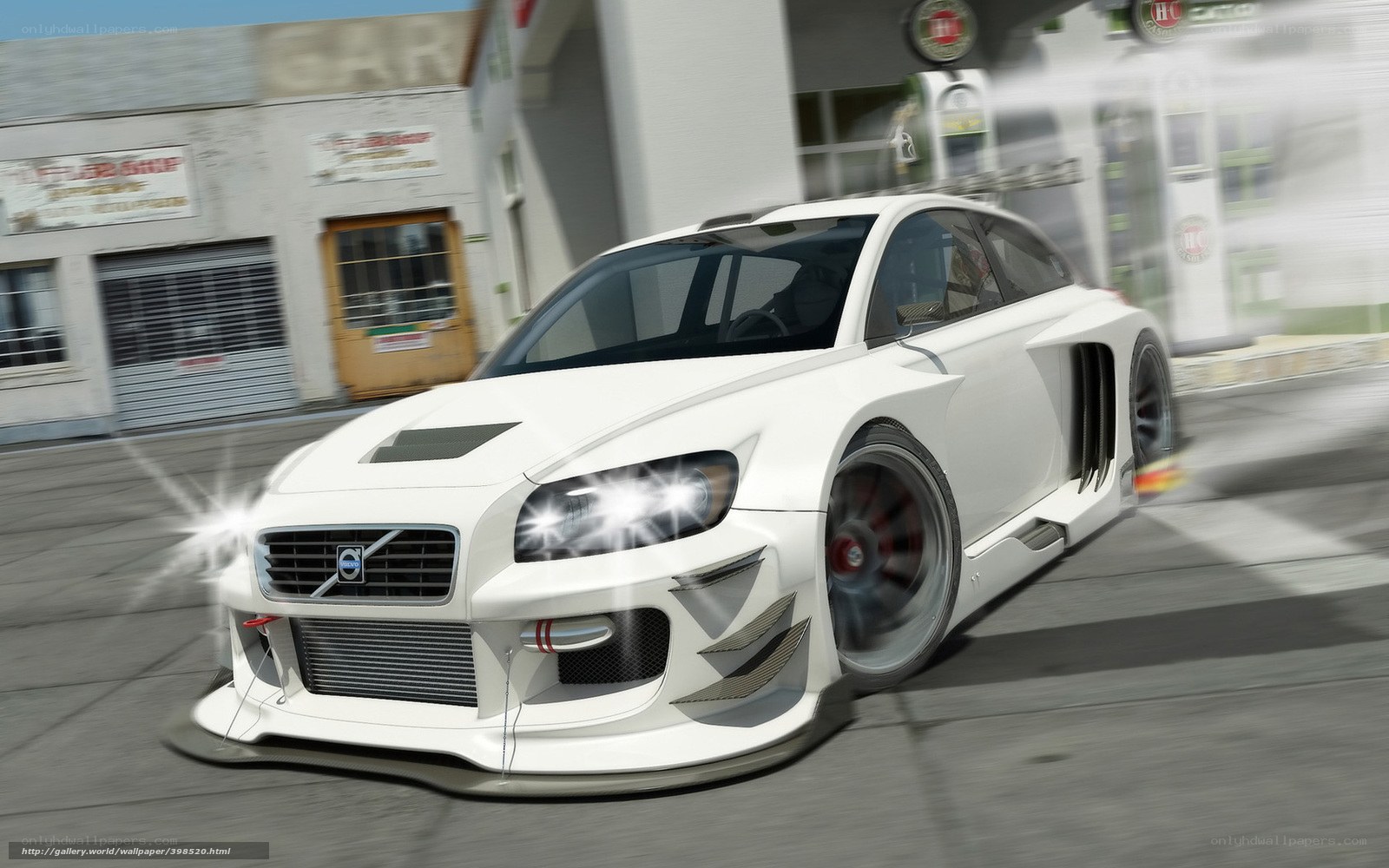 white volvo race car