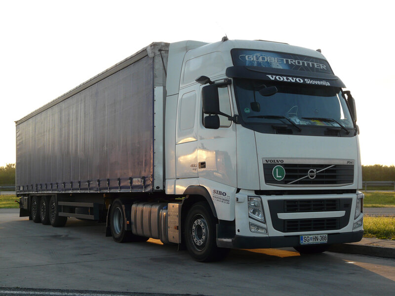 White Volvo Semi-truck — Neutral