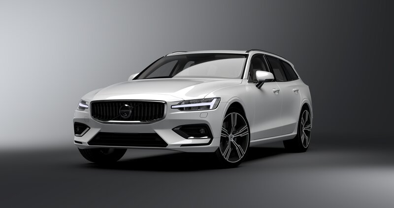 White Volvo Station Wagon — Dramatic, 3d Render
