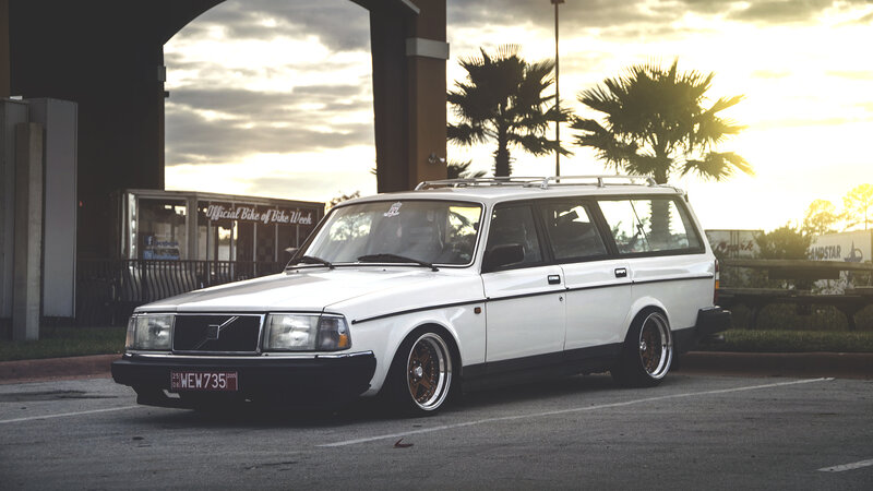 White Volvo Station Wagon — Dramatic