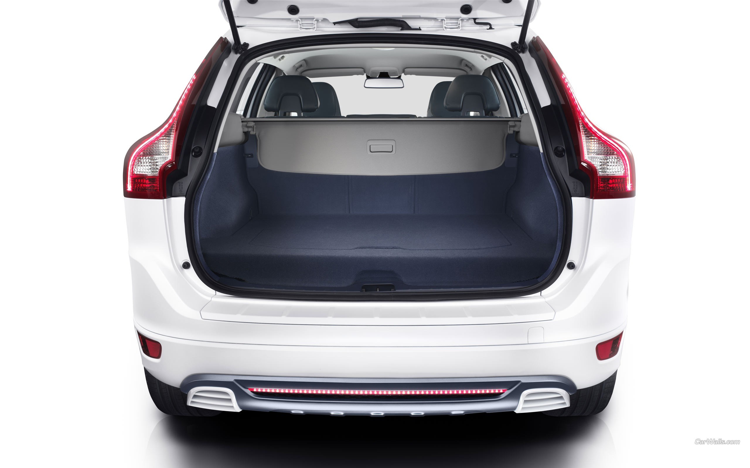 white volvo station wagon trunk