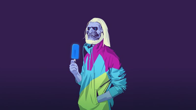 White Walker Holding Ice Pop — Purple