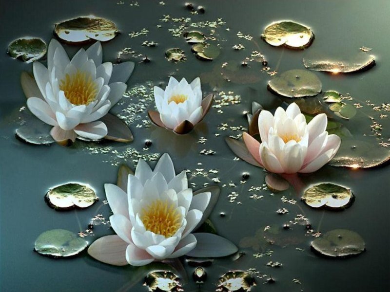 White Water Lilies — Serene, Photograph