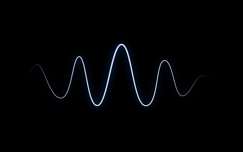white wave line on black