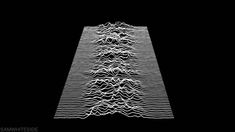 White Wave Lines on Black