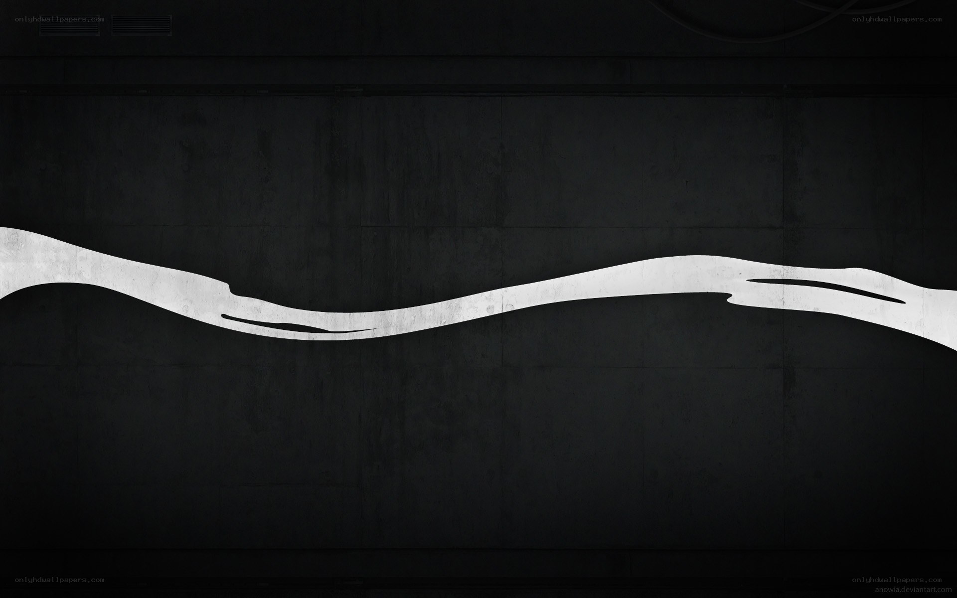 white wave on dark wall