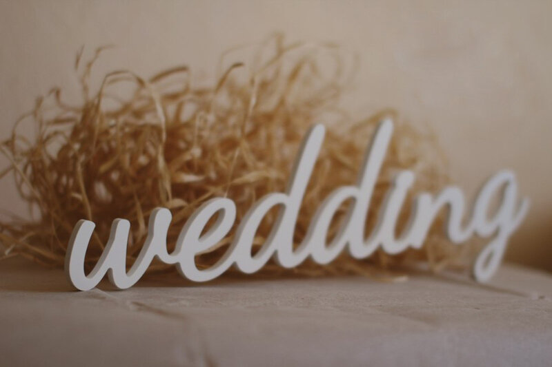 White Wedding Sign